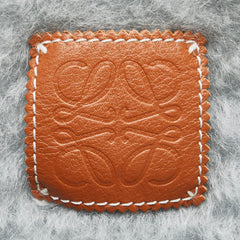 ロエベ アナグラムロゴ マフラー グレー ウール モヘヤ レディース LOEWE 【中古】