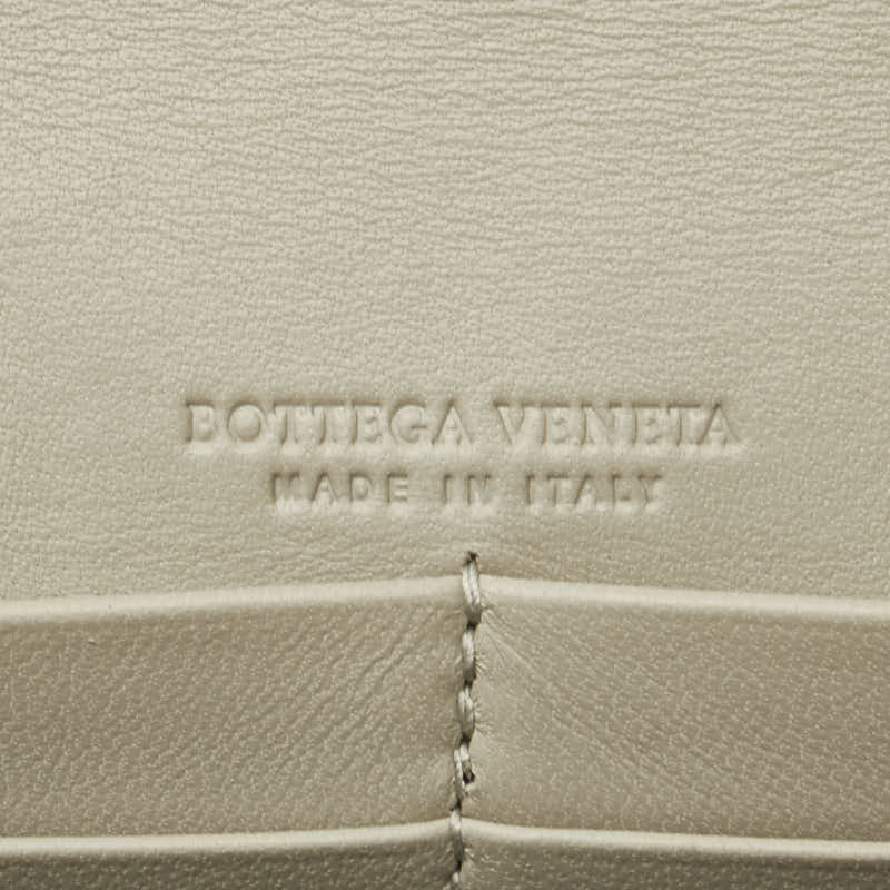 ボッテガヴェネタ イントレチャート チェーンウォレット 長財布 ベージュ ブラウン レザー レディース BOTTEGAVENETA 【中古】