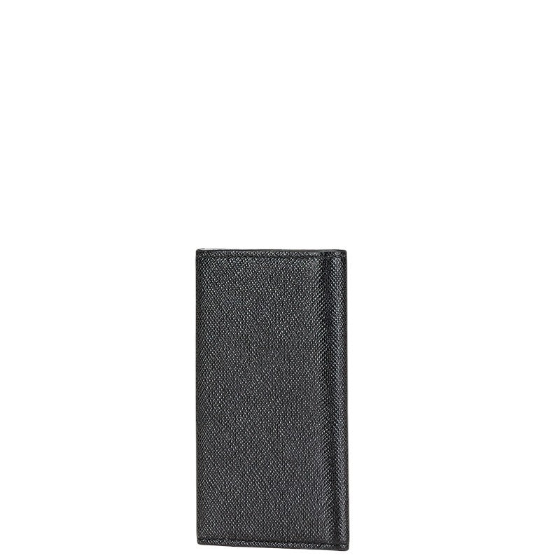 プラダ ロゴ サフィアーノ キーケース ブラック レザー レディース PRADA 【中古】