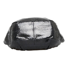 セリーヌ パイソン 馬車チャーム ハンドバッグ ショルダーバッグ WD-SA-0059 ブラック エナメル レザー レディース CELINE 【中古】