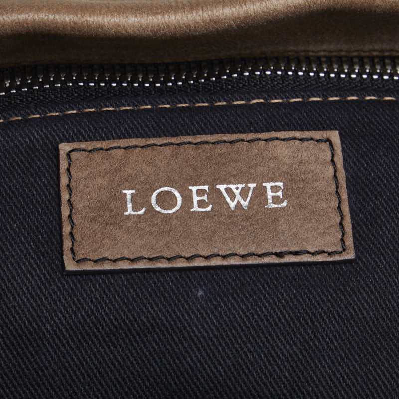 ロエベ アナグラム ハンドバッグ トートバッグ ブラウン レザー レディース LOEWE 【中古】