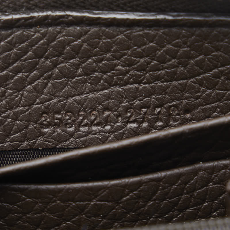 グッチ ロングウォレット 長財布 ブラウン レザー レディース GUCCI 【中古】