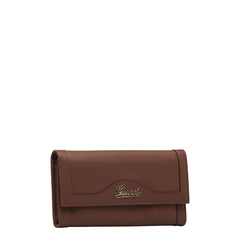 グッチ 長財布 三つ折り財布 294977 ブラウン レザー レディース GUCCI 【中古】