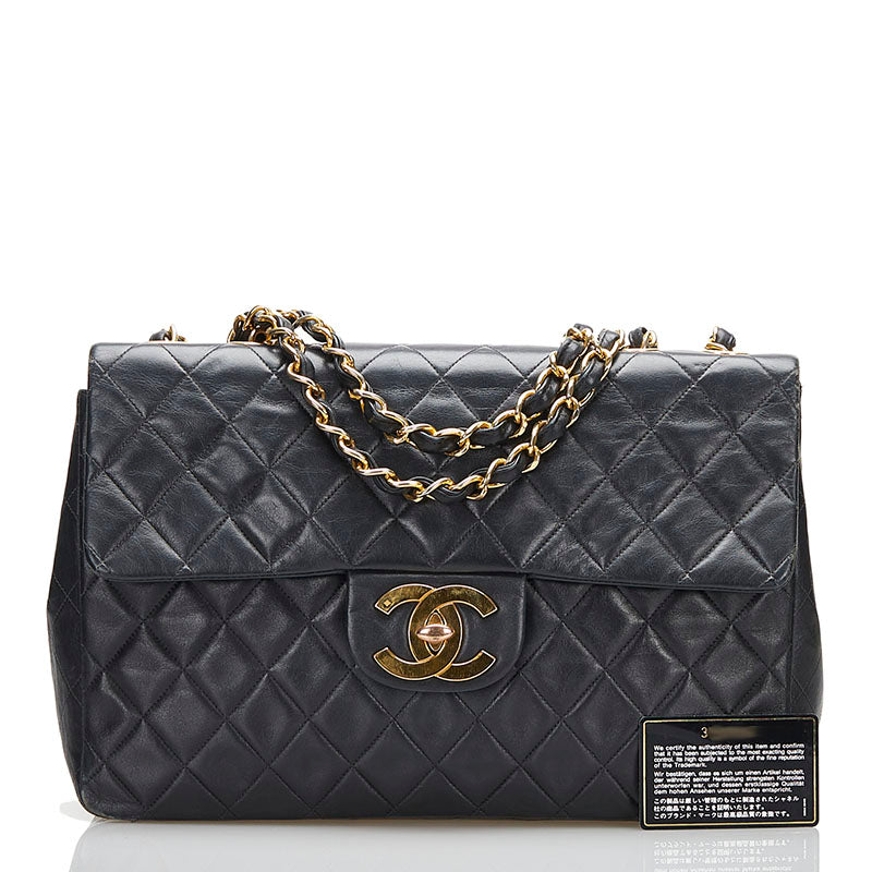 シャネル マトラッセ 34 斜め掛け チェーン ショルダーバッグ トートバッグ ブラック ゴールド ラムスキン レディース CHANEL 【中古】
