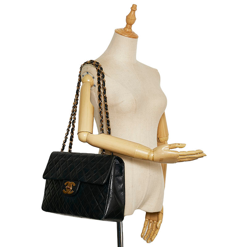 シャネル マトラッセ 34 斜め掛け チェーン ショルダーバッグ トートバッグ ブラック ゴールド ラムスキン レディース CHANEL 【中古】