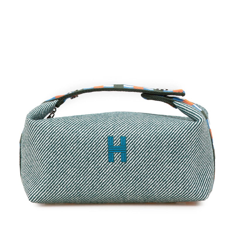 エルメス ブリッドアブラックPM ハンドバッグ グリーン ブルー オレンジ キャンバス レディース HERMES 【中古】