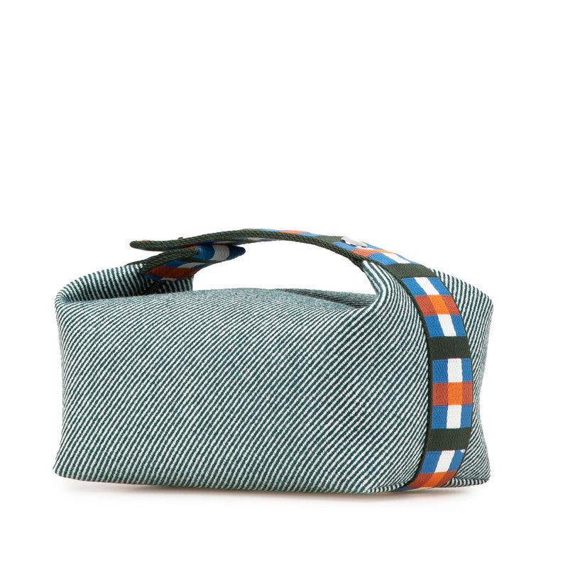 エルメス ブリッドアブラックPM ハンドバッグ グリーン ブルー オレンジ キャンバス レディース HERMES 【中古】