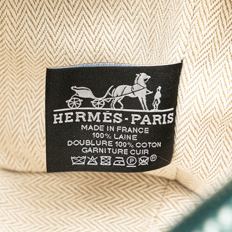 エルメス ブリッドアブラックPM ハンドバッグ グリーン ブルー オレンジ キャンバス レディース HERMES 【中古】