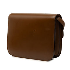 セリーヌ クラシックボックス ミディアム ショルダーバッグ ブラウン レザー レディース CELINE 【中古】