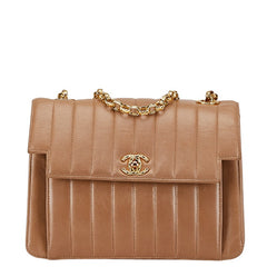 シャネル マドモアゼル ココマーク チェーン ショルダーバッグ ブラウン ラムスキン レディース CHANEL 【中古】