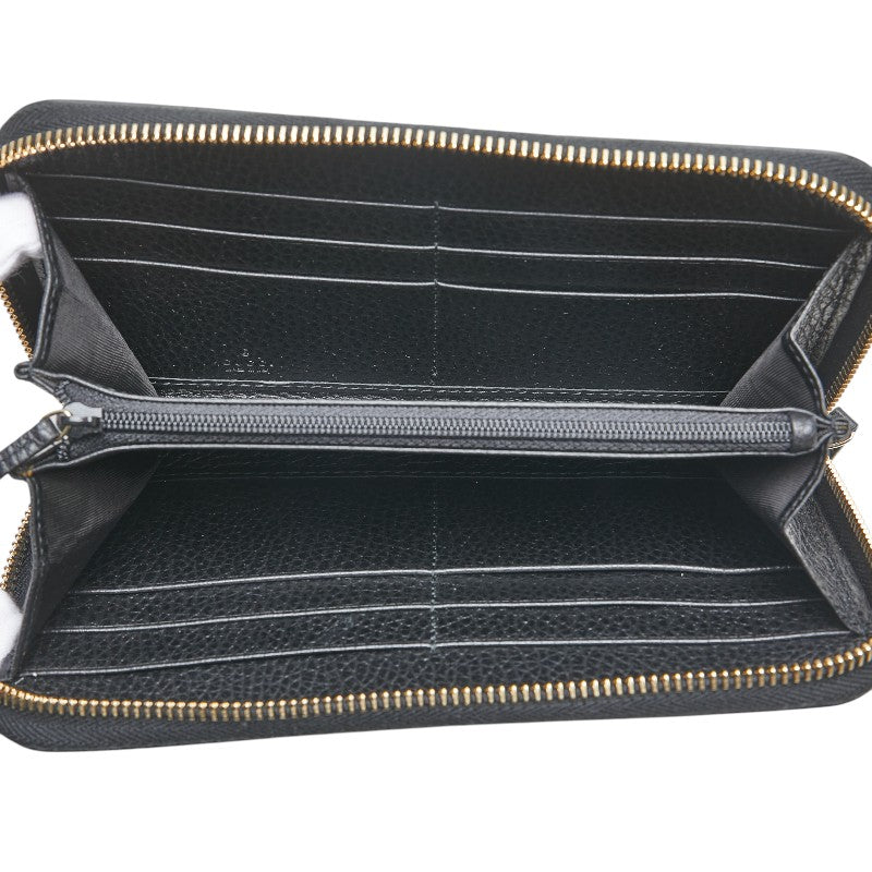 グッチ インターロッキングG 長財布 ラウンドファスナー 509644 ブラック レザー メンズ GUCCI 【中古】
