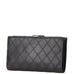 シャネル ビコローレ ココマーク がま口 長財布 ブラック ラムスキン レディース CHANEL 【中古】