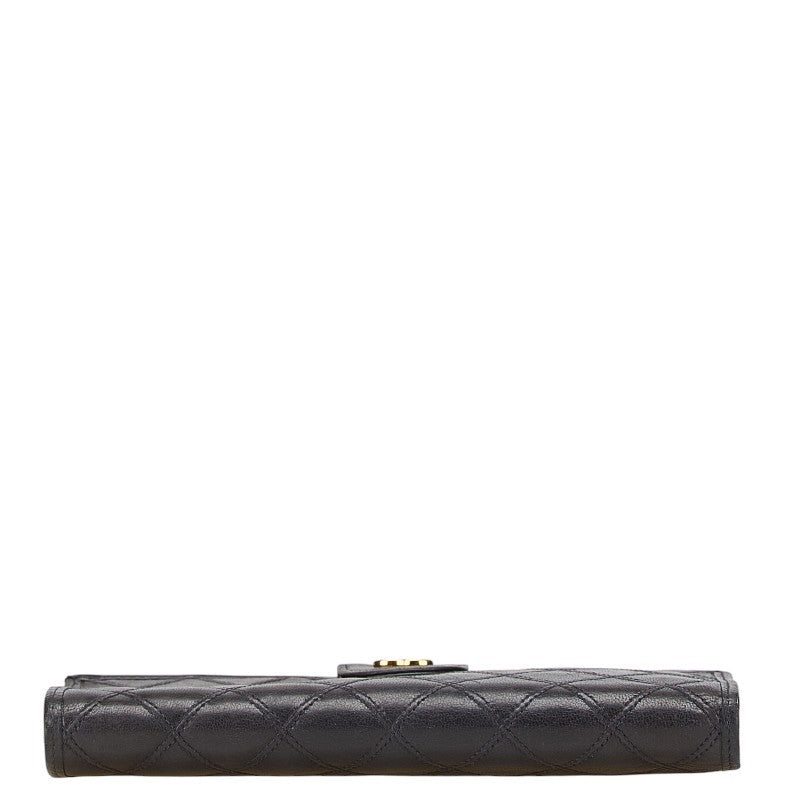 シャネル ビコローレ ココマーク がま口 長財布 ブラック ラムスキン レディース CHANEL 【中古】