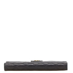 シャネル ビコローレ ココマーク がま口 長財布 ブラック ラムスキン レディース CHANEL 【中古】