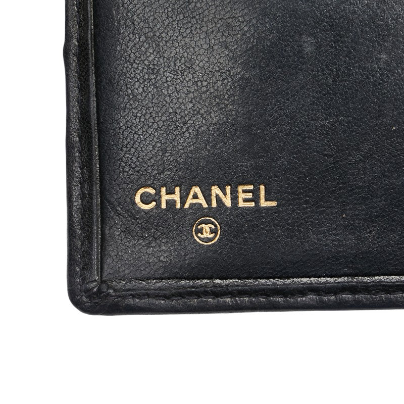 シャネル ビコローレ ココマーク がま口 長財布 ブラック ラムスキン レディース CHANEL 【中古】
