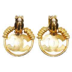 シャネル ヴィンテージ ココマーク スウィング イヤリング ゴールド メッキ レディース CHANEL 【中古】