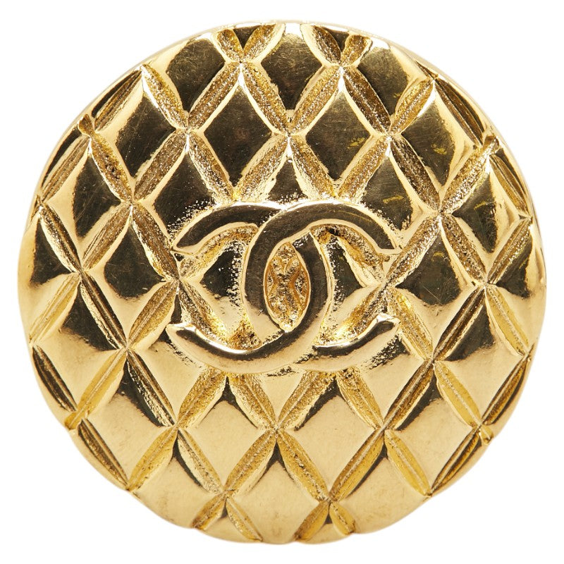 シャネル マトラッセ ココマーク ラウンド ブローチ ゴールド メッキ レディース CHANEL 【中古】