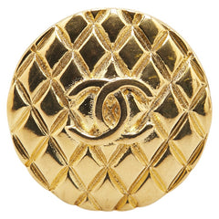 シャネル マトラッセ ココマーク ラウンド ブローチ ゴールド メッキ レディース CHANEL 【中古】