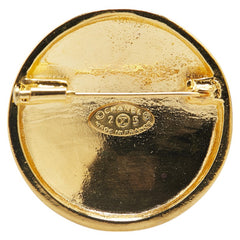 シャネル マトラッセ ココマーク ラウンド ブローチ ゴールド メッキ レディース CHANEL 【中古】