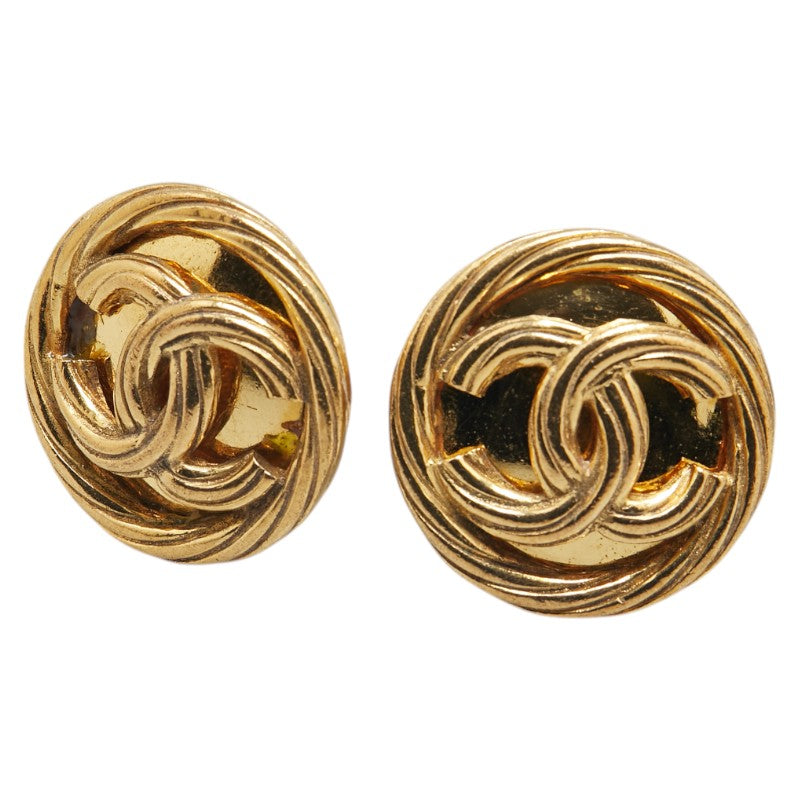 シャネル ヴィンテージ ココマーク ラウンド イヤリング ゴールド メッキ レディース CHANEL 【中古】