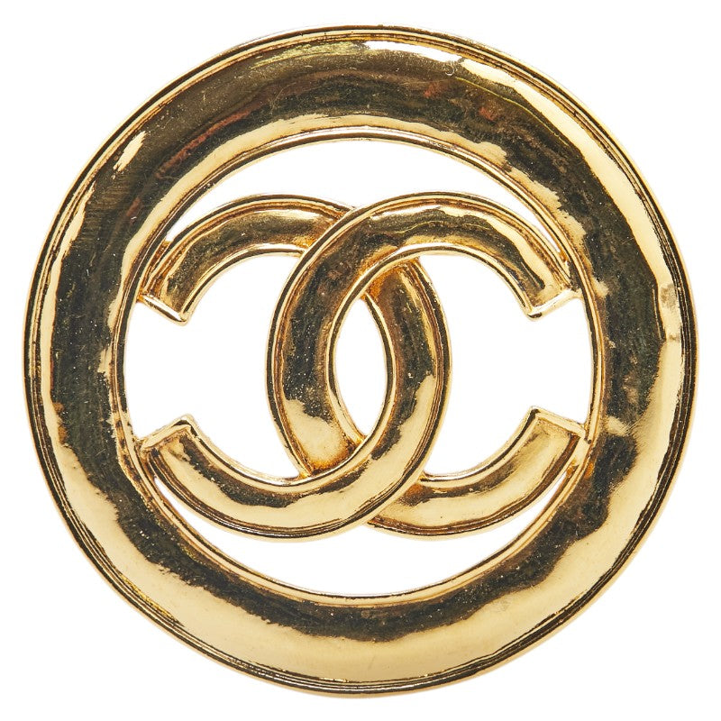 シャネル ヴィンテージ ココマーク ラウンド サークル ブローチ ゴールド メッキ レディース CHANEL 【中古】