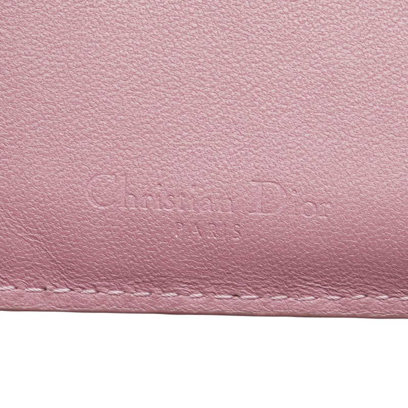 ディオール レディディオール カナージュ カードケース フラグメントケース ピンク レザー レディース Dior 【中古】