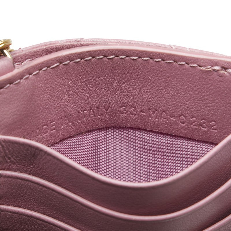 ディオール レディディオール カナージュ カードケース フラグメントケース ピンク レザー レディース Dior 【中古】