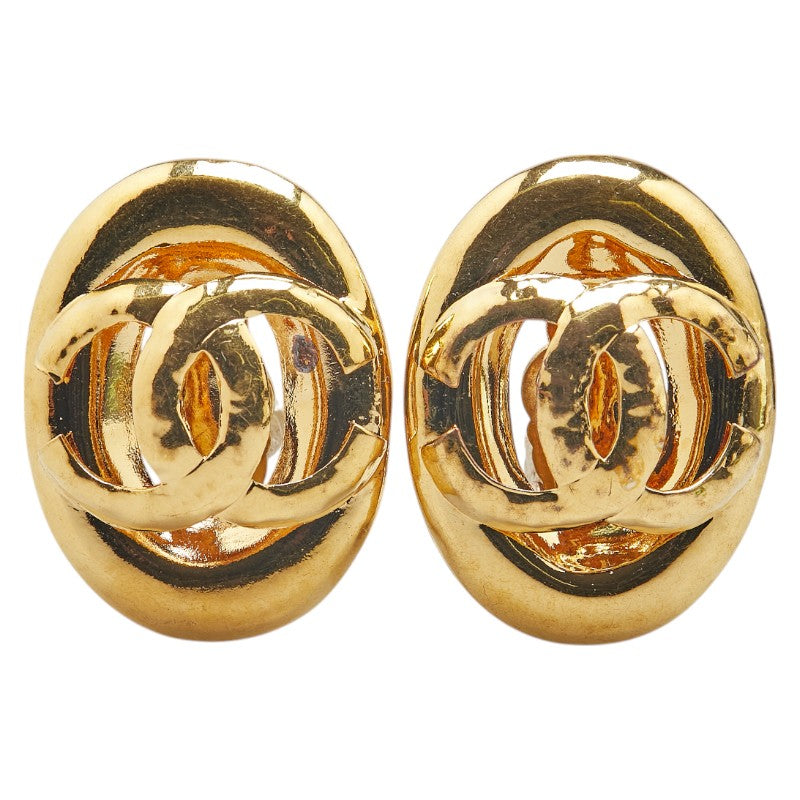 シャネル ヴィンテージ オーバル ココマーク イヤリング ゴールド メッキ レディース CHANEL 【中古】