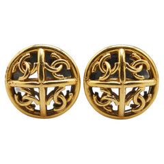 シャネル ヴィンテージ ココマーク ラウンド イヤリング ゴールド メッキ レディース CHANEL 【中古】