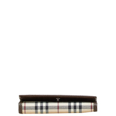 バーバリー ノバチェック キーケース 5連 ベージュ ブラウン キャンバス レザー レディース BURBERRY 【中古】