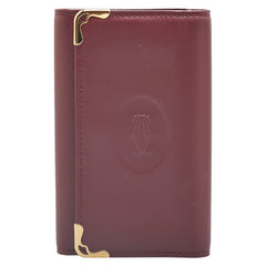 カルティエ マストライン キーケース 6連 ワインレッド レザー レディース CARTIER 【中古】