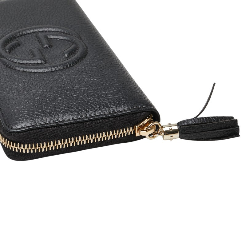 グッチ ソーホー ラウンドファスナー 長財布 598187 ブラック レザー レディース GUCCI 【中古】