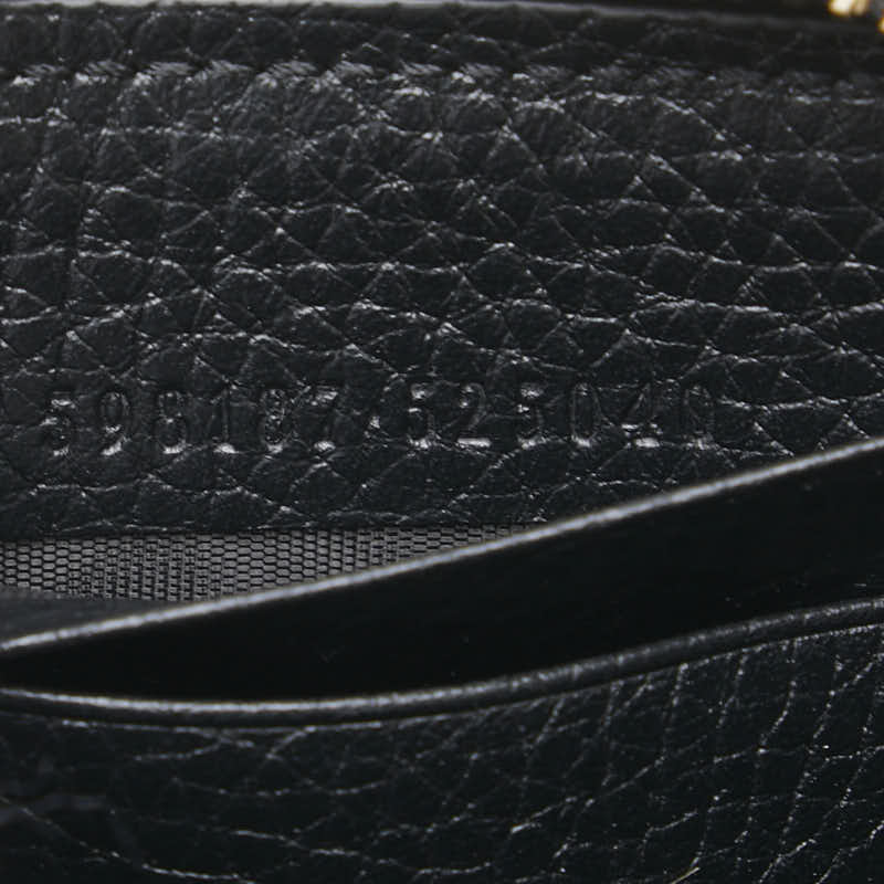 グッチ ソーホー ラウンドファスナー 長財布 598187 ブラック レザー レディース GUCCI 【中古】
