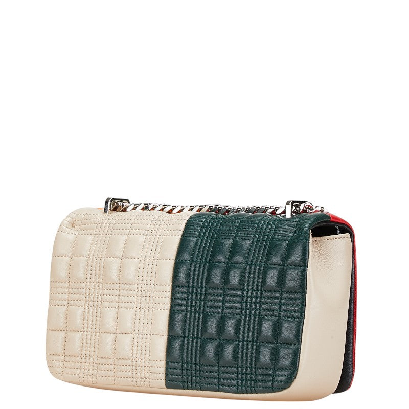 バーバリー ローラ キルティング チェーン ショルダバッグ マルチカラー ラムスキン レディース BURBERRY 【中古】
