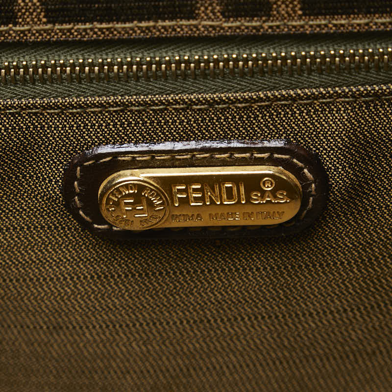 フェンディ ズッカ ハンドバッグ バニティバッグ ショルダーバッグ 2WAY ブラウン キャンバス レザー レディース FENDI 【中古】