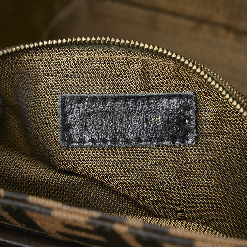 フェンディ ズッカ ハンドバッグ バニティバッグ ショルダーバッグ 2WAY ブラウン キャンバス レザー レディース FENDI 【中古】