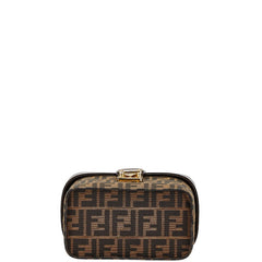 フェンディ ズッカ ハンドバッグ バニティバッグ ショルダーバッグ 2WAY ブラウン キャンバス レザー レディース FENDI 【中古】