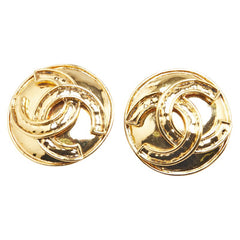 シャネル ココマーク ラウンド イヤリング ゴールド メッキ レディース CHANEL 【中古】
