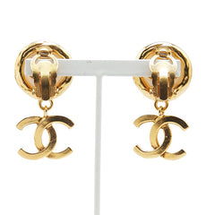 シャネル ヴィンテージ ココマーク スイング イヤリング ゴールド メッキ フェイクパール レディース CHANEL 【中古】