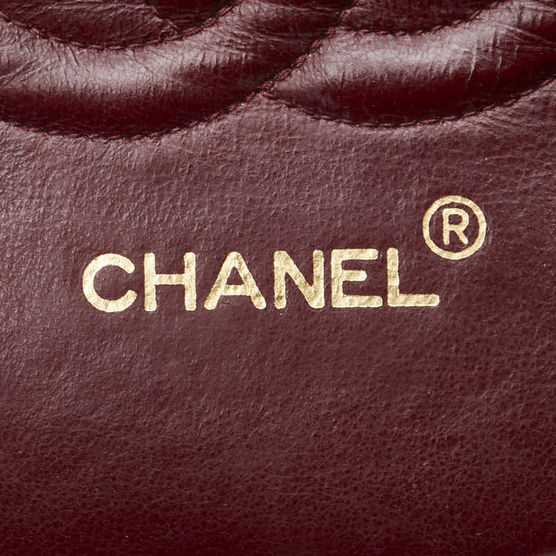 シャネル ココマーク マトラッセ25 ダブルフラップ チェーン ショルダーバッグ ブラック ラムスキン レディース CHANEL 【中古】