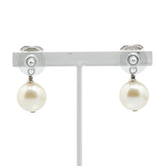 シャネル ココマーク ラインストーン スイング ピアス シルバー メタル フェイクパール レディース CHANEL 【中古】