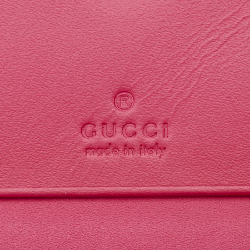 グッチ × SEGA GUCCY プリント 二つ折り財布 524965 ピンク ゴールド レザー レディース GUCCI 【中古】