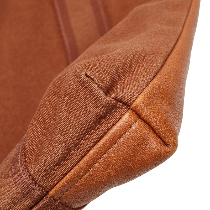 エルメス フールトゥカバス トートバッグ ブラウン キャンバス レザー レディース HERMES 【中古】