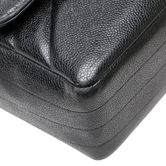 シャネル ココマーク バイアスステッチ チェーン ショルダーバッグ ブラック キャビアスキン レディース CHANEL 【中古】