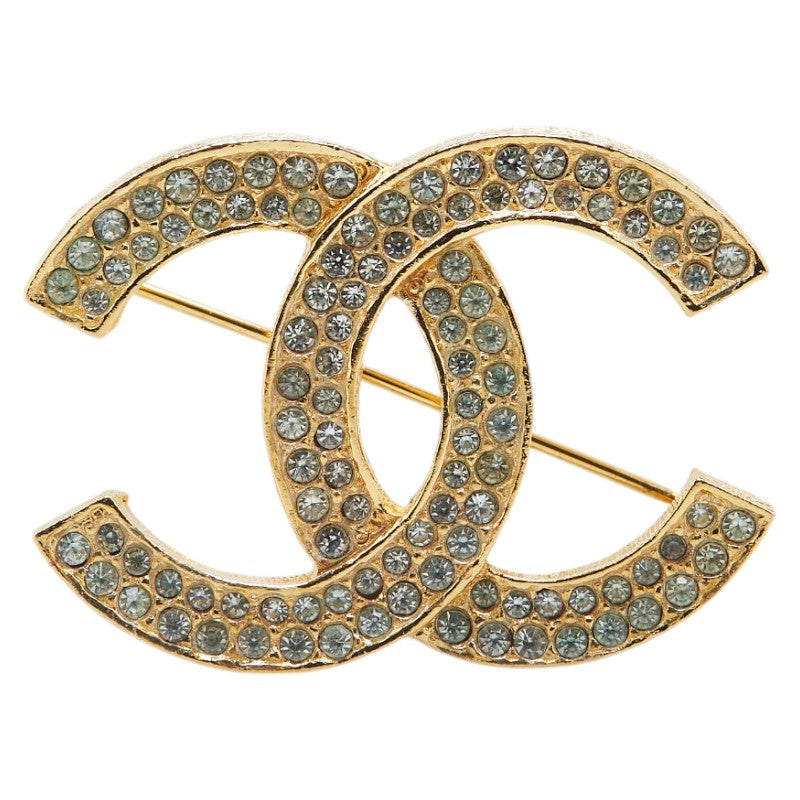 シャネル ココマーク ラインストーン ブローチ ゴールド メッキ レディース CHANEL 【中古】