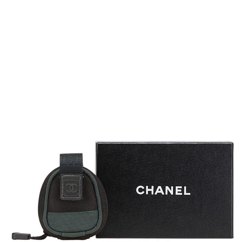 シャネル スポーツライン ココマーク ポーチ ブラック カーキ キャンバス レディース CHANEL 【中古】