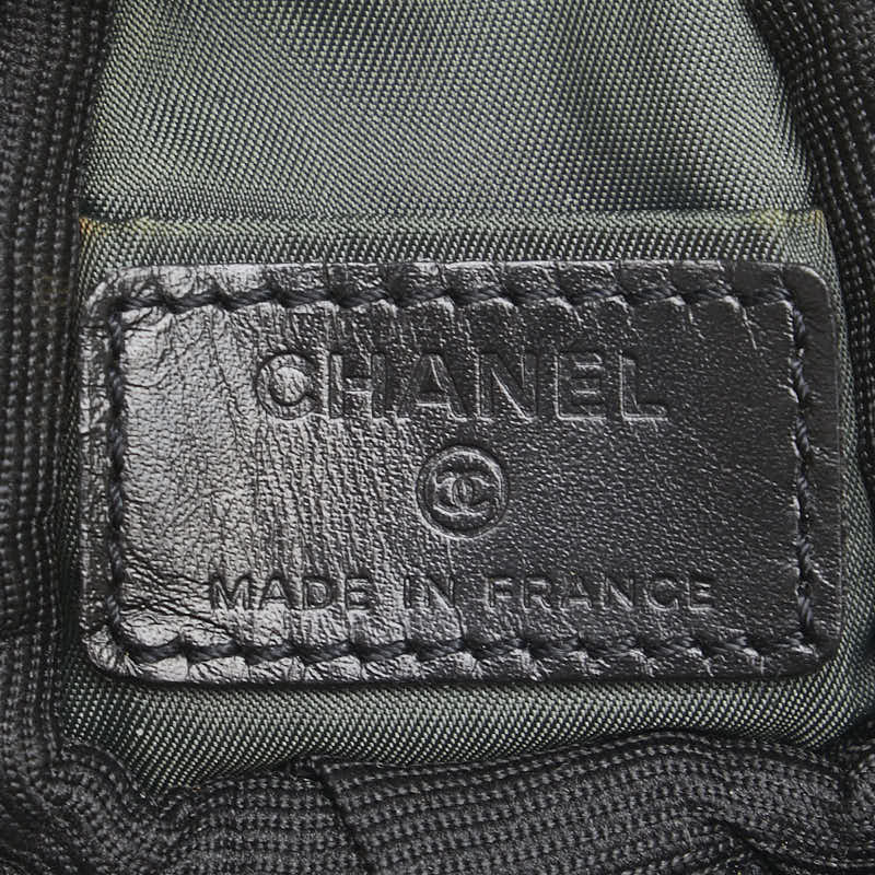 シャネル スポーツライン ココマーク ポーチ ブラック カーキ キャンバス レディース CHANEL 【中古】