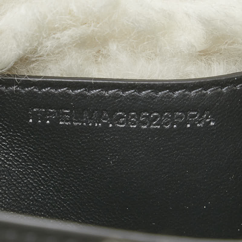 バーバリー ローラ TB ホースフェリープリント チェーン ショルダーバッグ ブラック ホワイト レザー ボア レディース BURBERRY 【中古】