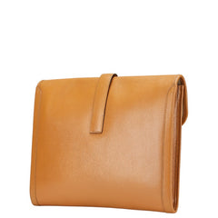 エルメス ジジェGM セカンドバッグ クラッチバッグ ブラウン レザー レディース HERMES 【中古】