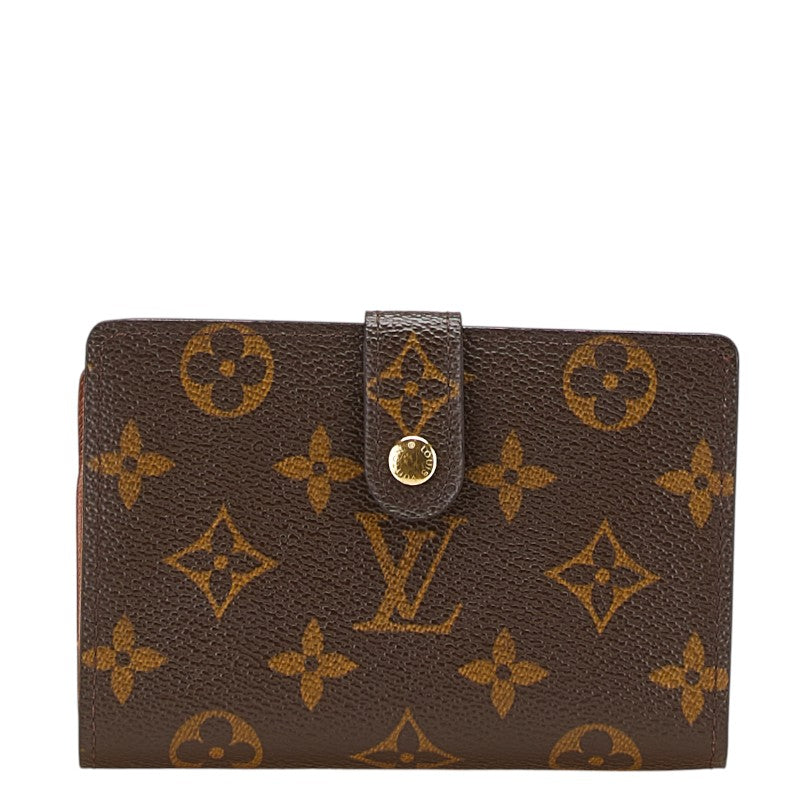 ルイ ヴィトン モノグラム ヴィエノワ 二つ折り財布 M61663 ブラウン PVC レザー レディース LOUIS VUITTON 【中古】